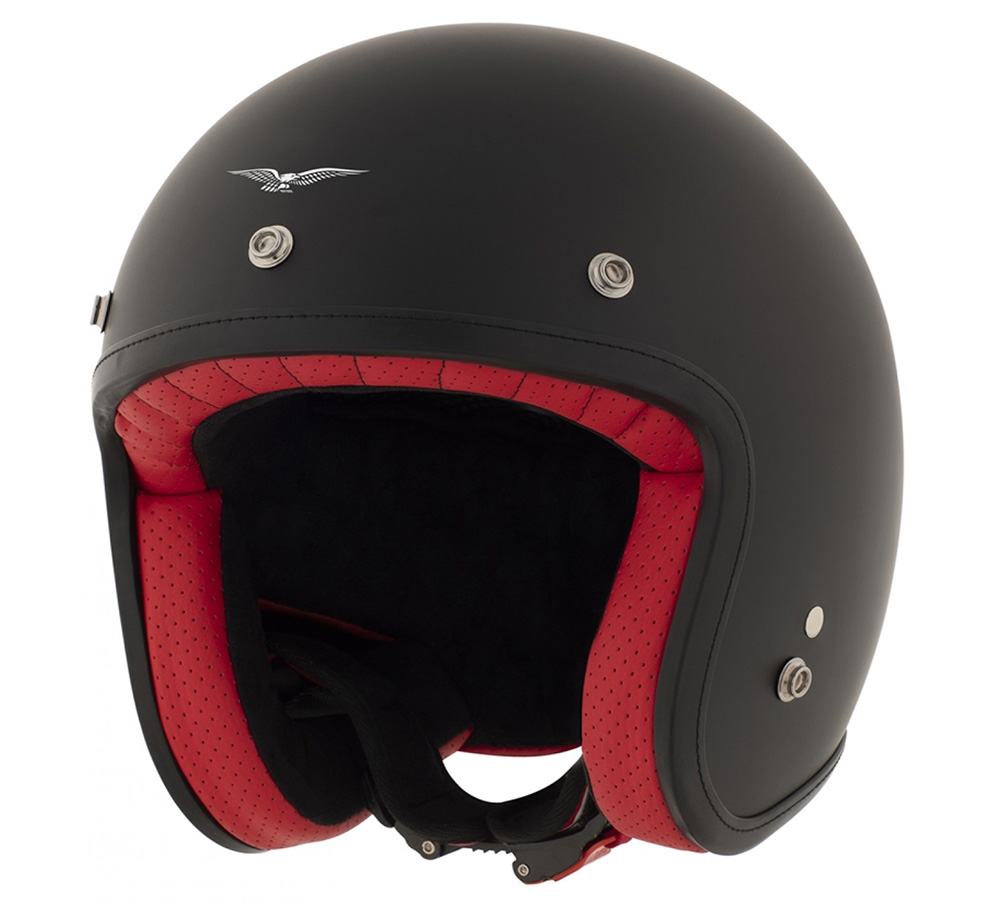 Casco jet Moto Guzzi, The Clan, nero, opaco