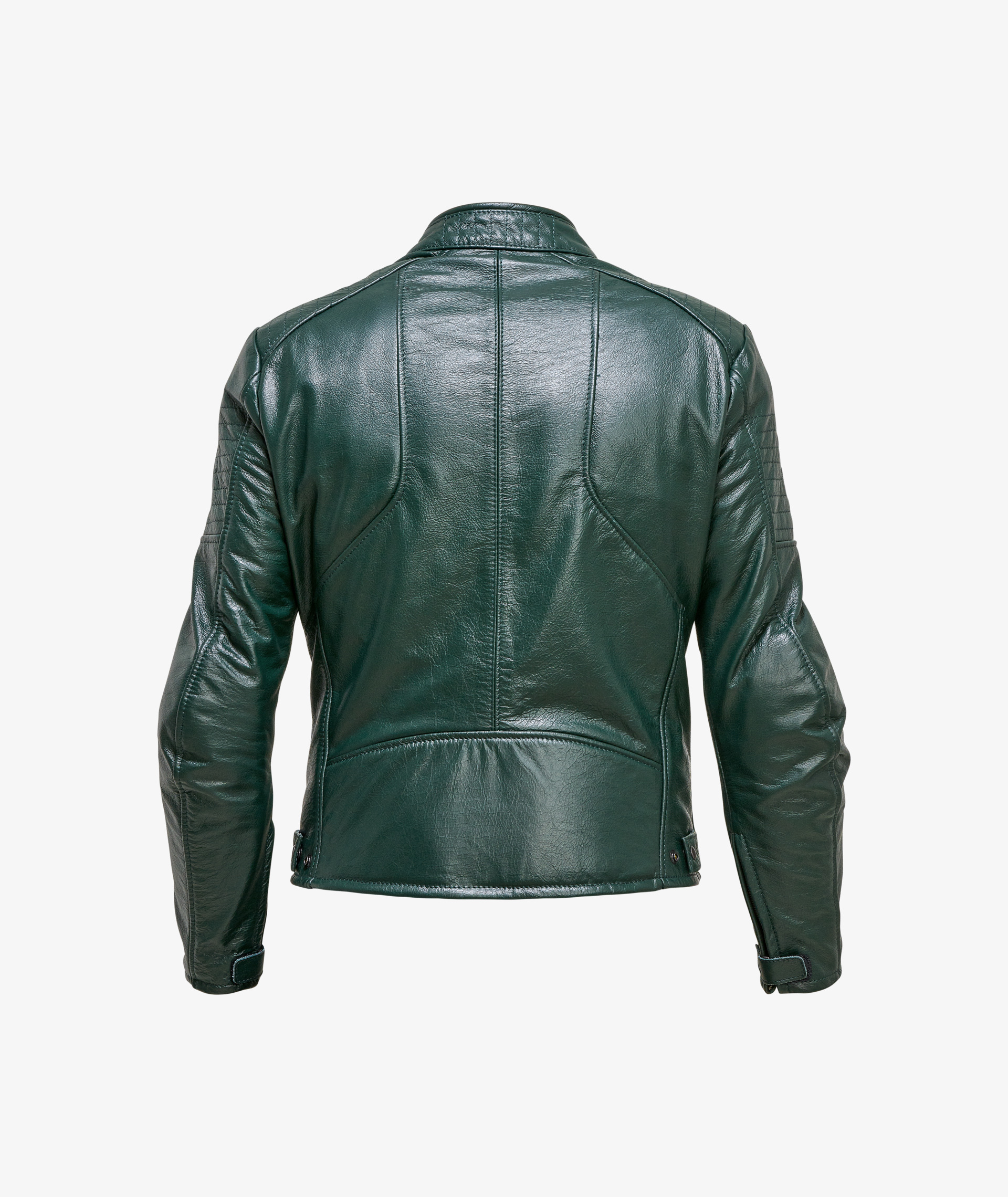 Giacca in pelle Moto Guzzi verde con protezioni incluse