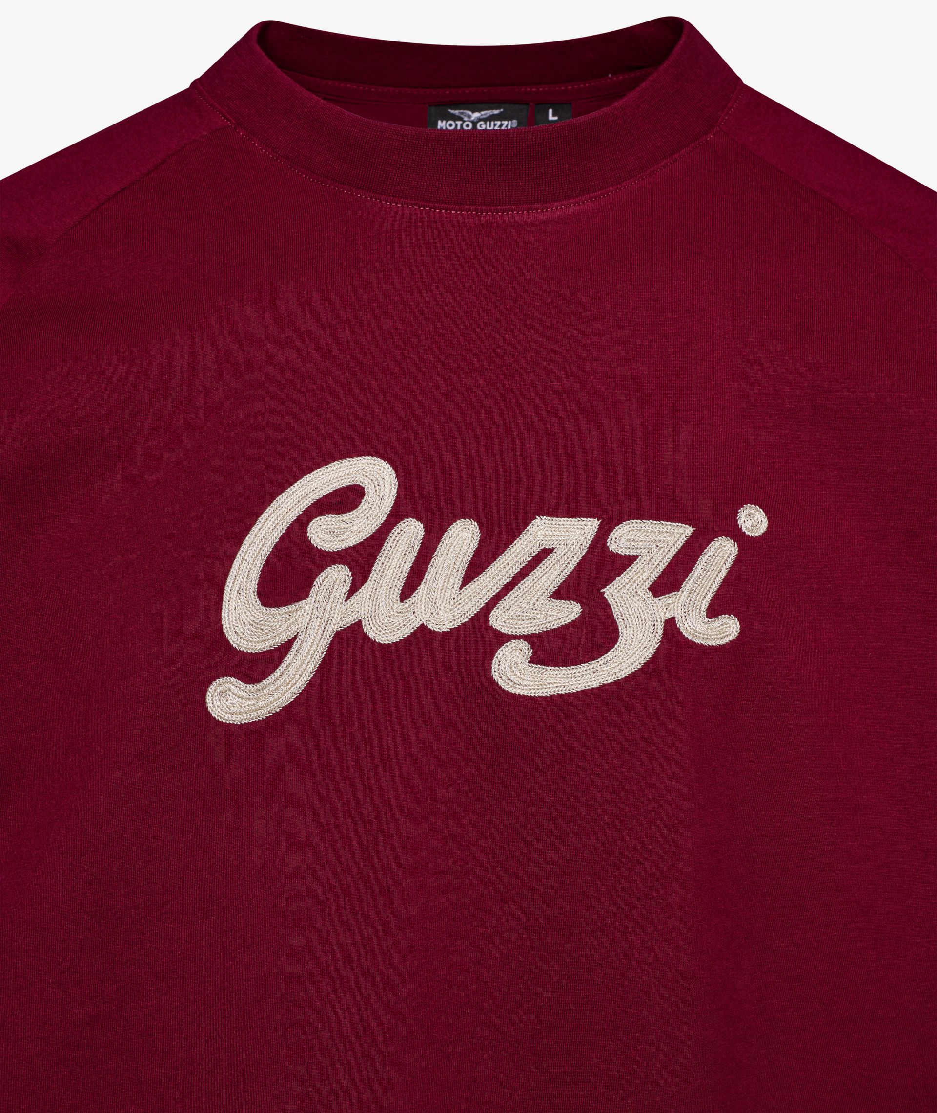 Maglietta Moto Guzzi da uomo "Heritage" rosso bordeaux