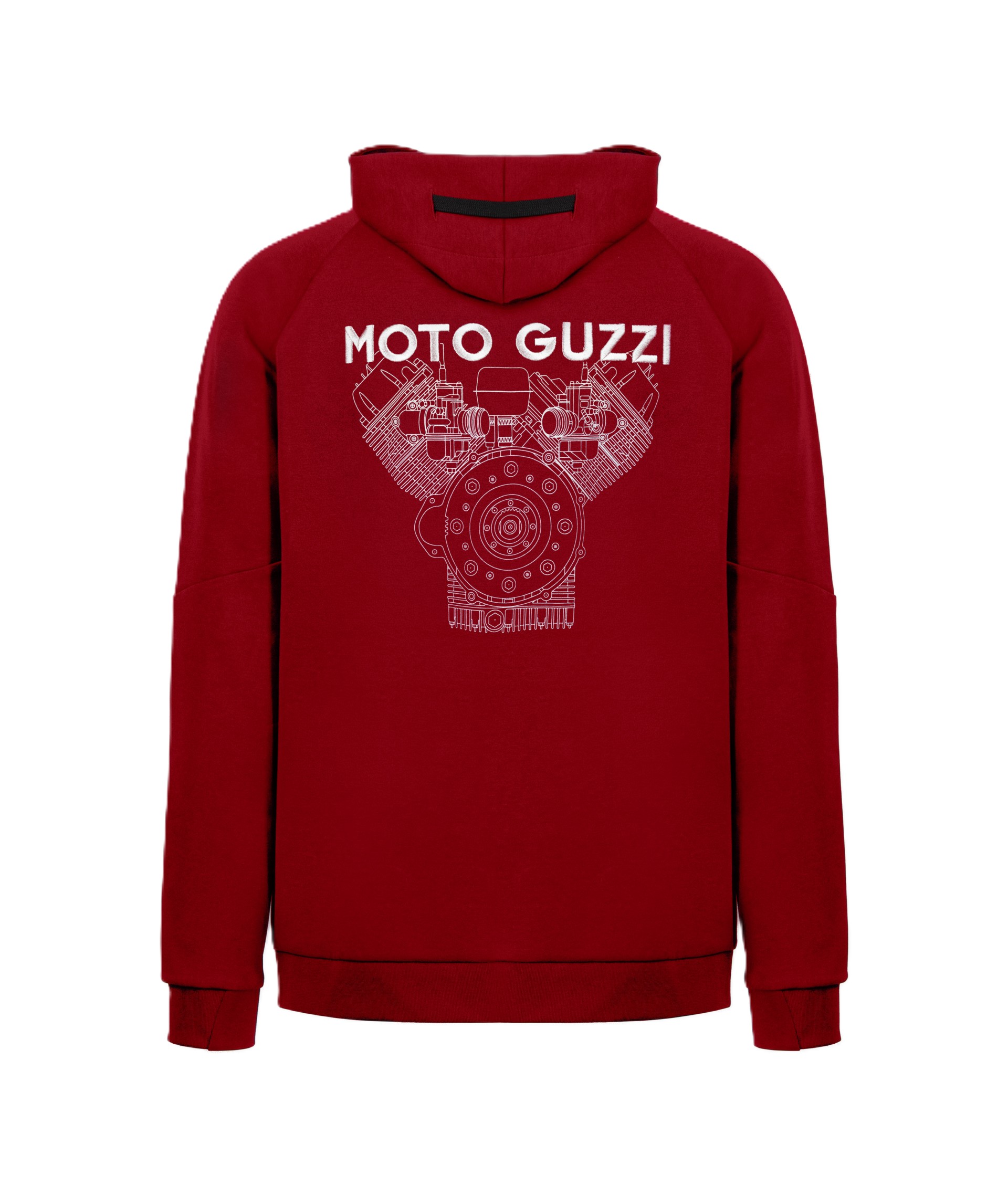 Felpa con cappuccio unisex “Moto Guzzi Essential” rossa