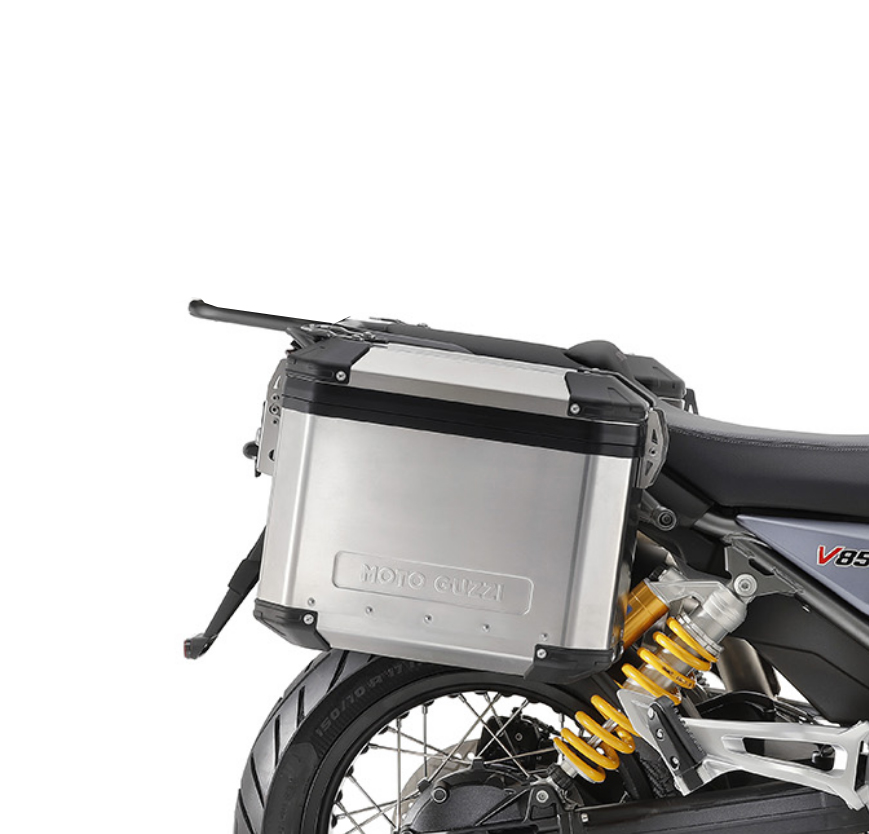 Set di valigie originali in alluminio Moto Guzzi V85 TT