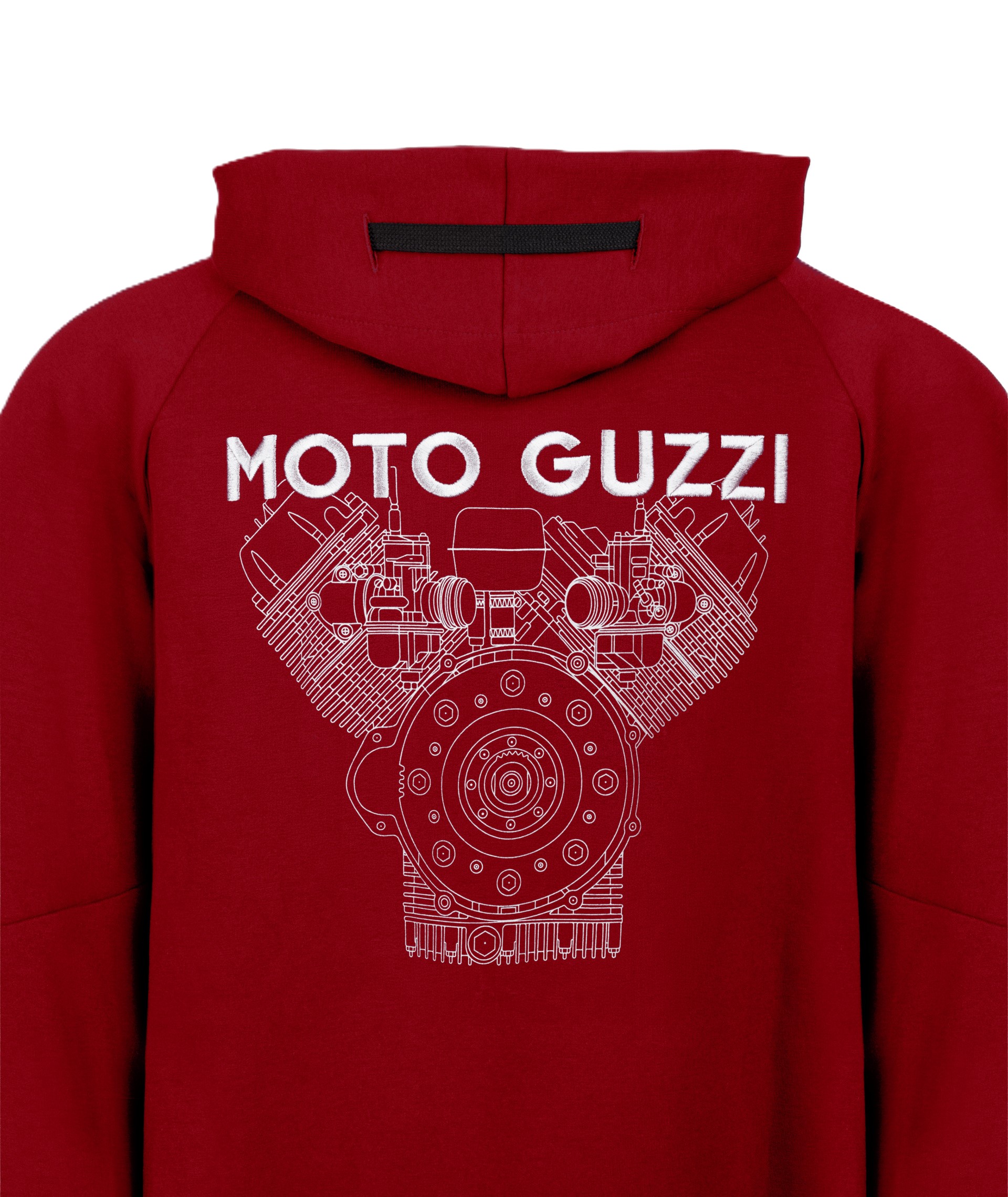 Felpa con cappuccio unisex “Moto Guzzi Essential” rossa