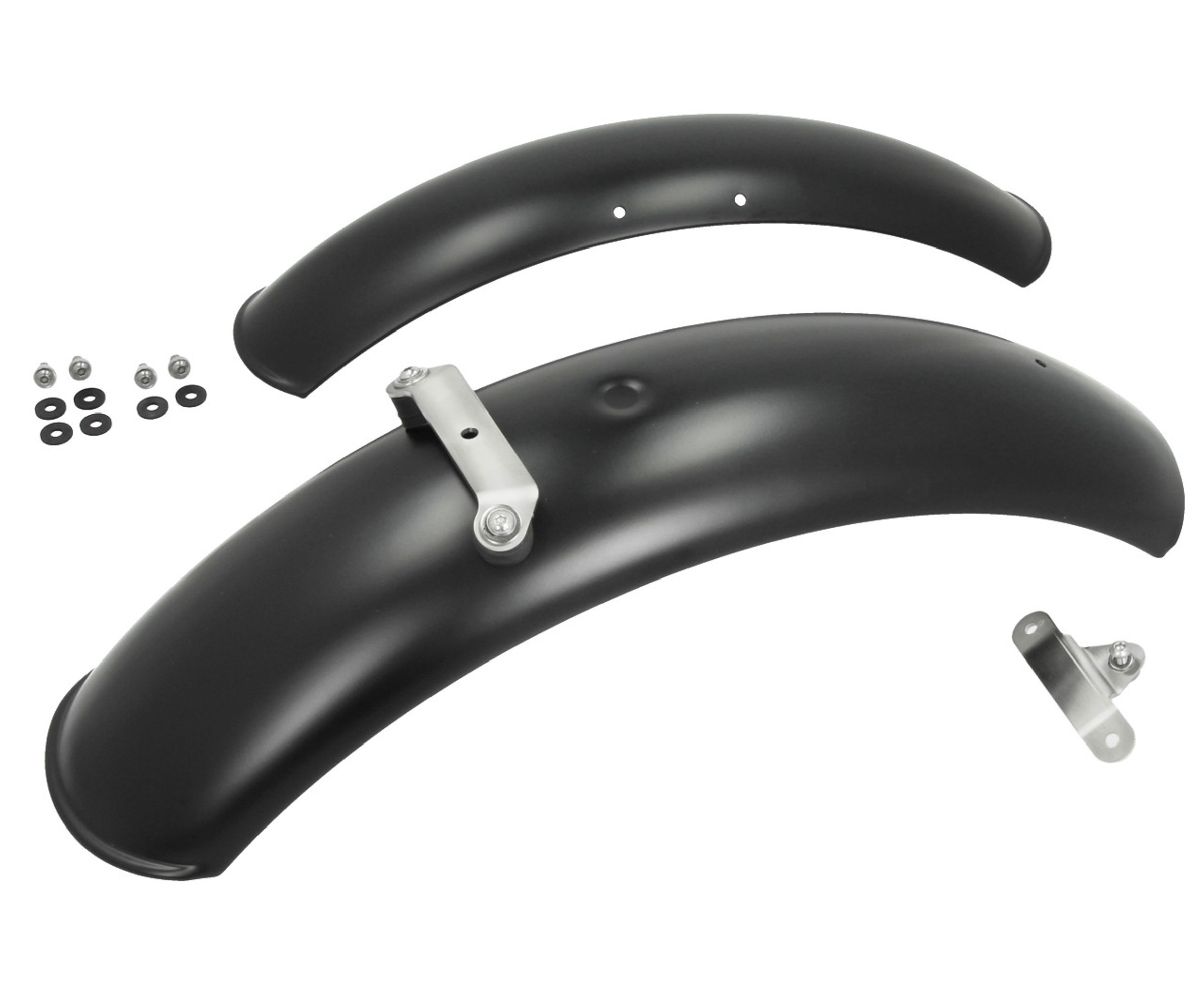 Parafango in alluminio, coppia, nero per Moto Guzzi V7 I+II, V7 III