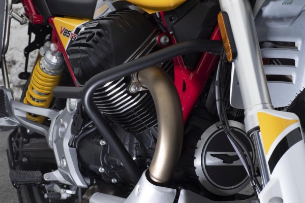 Barra protezione motore originale, nera per Moto Guzzi V85 TT
