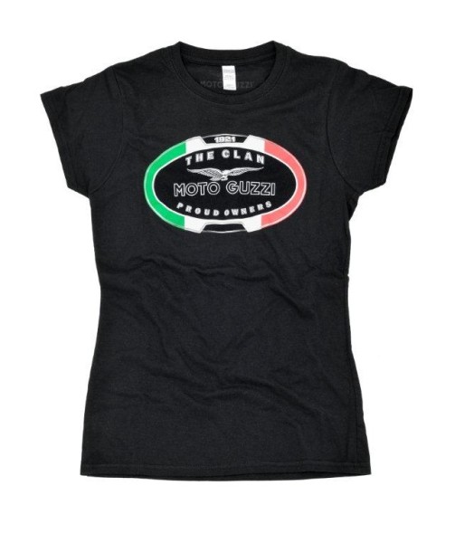 T-shirt donna Moto Guzzi THE CLAN nera